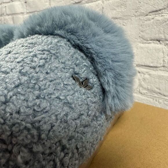 Koolaburra by UGG Women’s Peachee Closed Toe Faux Fur Slide Slipper Flat Blue 5 - Picture 4 of 11